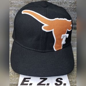 New Era 59Fifty Texas Longhorns Black Orange Fitted Ball Cap Size 7 3/8